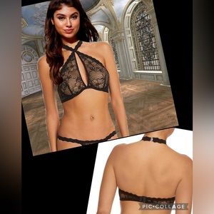 Hanky Panky Lace Floral Halter Bra